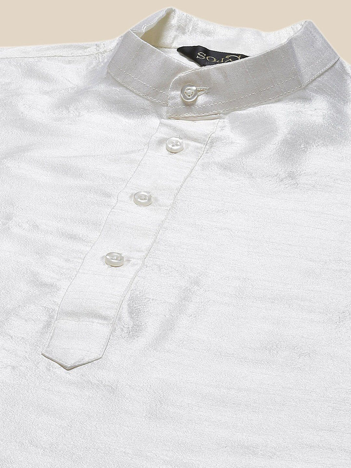 SOJANYA Mandarin Collar Straight Regular Kurta With Churidar & Nehru Jacket