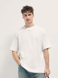 THE BEAR HOUSE Men Typography Printed Round Neck Cotton Oversized T-shirt