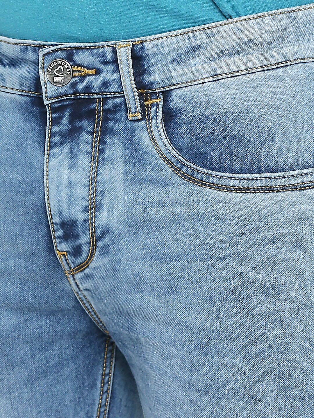 Being Human Men Slim Fit Clean Look Heavy Fade Jeans