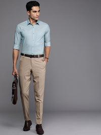Raymond Pure Cotton Self Design Slim Fit Textured Formal Shirt