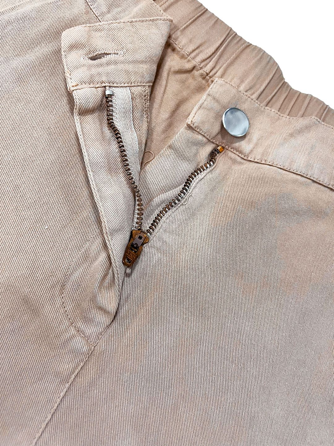 SASSAFRAS Women Beige Regular Fit Solid Denim Parallel Trousers