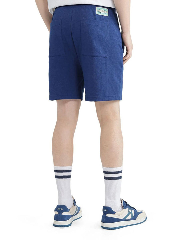Lelaki Arnab Langka Kelor Primer Blue Mid-Rise Regular Cotton Shorts