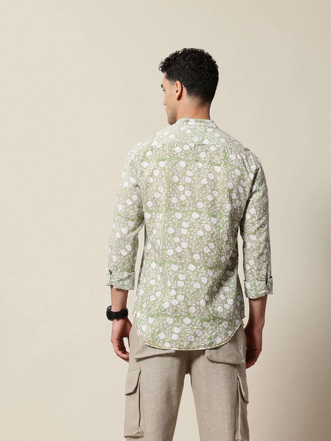 Mr Bowerbird Pure Cotton Tailored Fit Floral Opaque Printed Casual Shirt