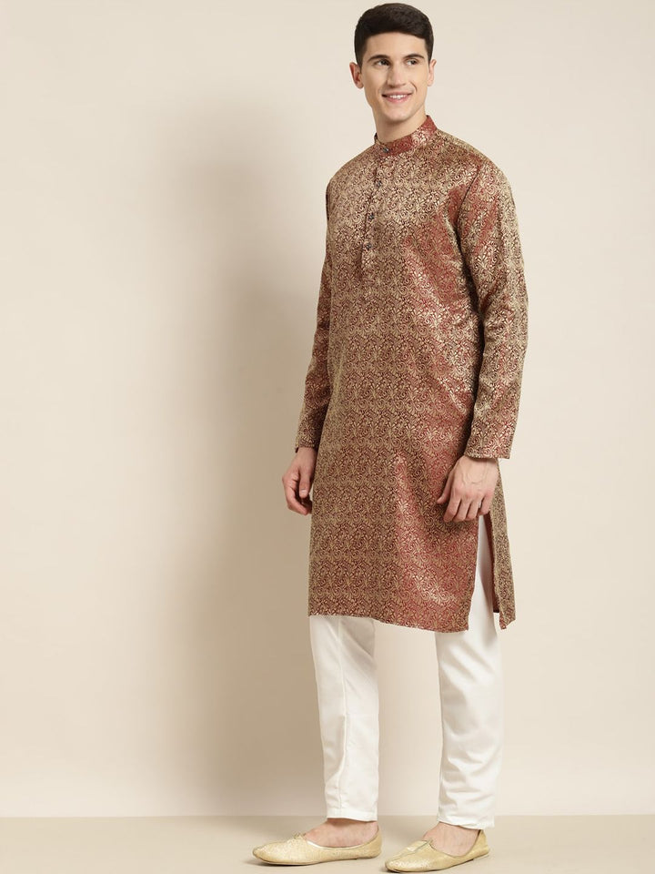 SOJANYA Ethnic Motifs Woven Design Regular Kurta With Pyjamas