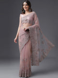 Saree Jaring Bersulam Bunga Kasee Rekaan Tenunan