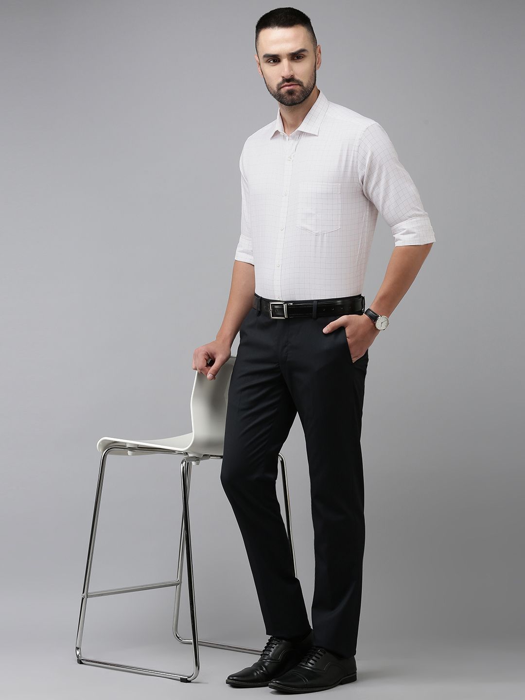 Park Avenue Slim Fit Checked Pure Cotton Formal Shirt