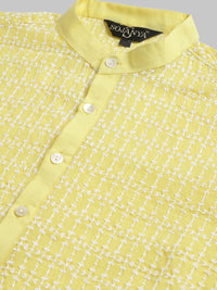 SOJANYA Kurta Kapas Tulen Sulaman Geometrik Dengan Piyama
