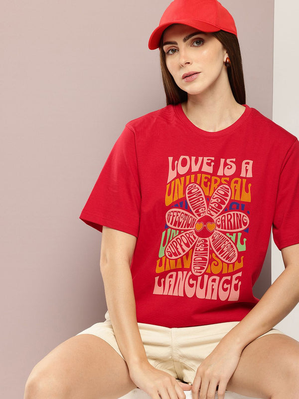 DILLINGER Women Graphic Printed Oversized T-shirt