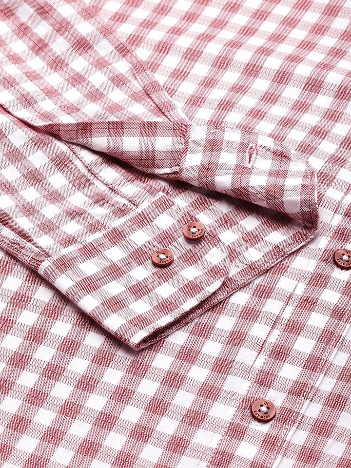 Raymond Pure Cotton Slim Fit Checked Casual Shirt