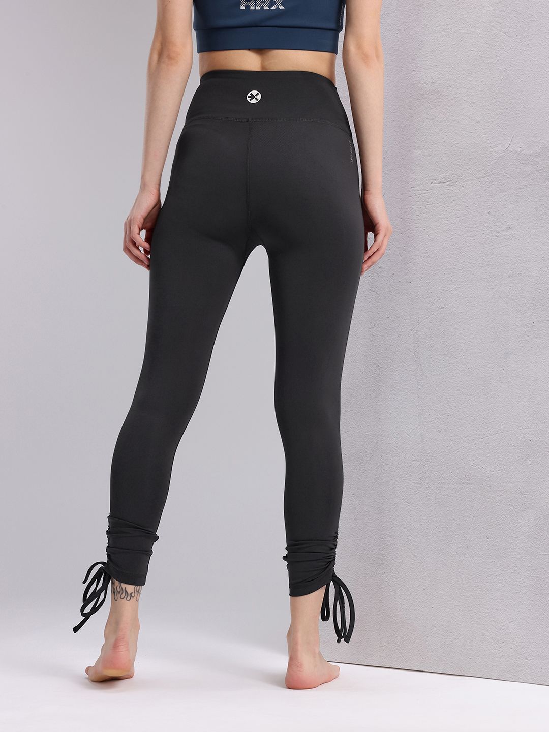 HRX by Hrithik Roshan Women Ruched Tie-ups Yoga Tights