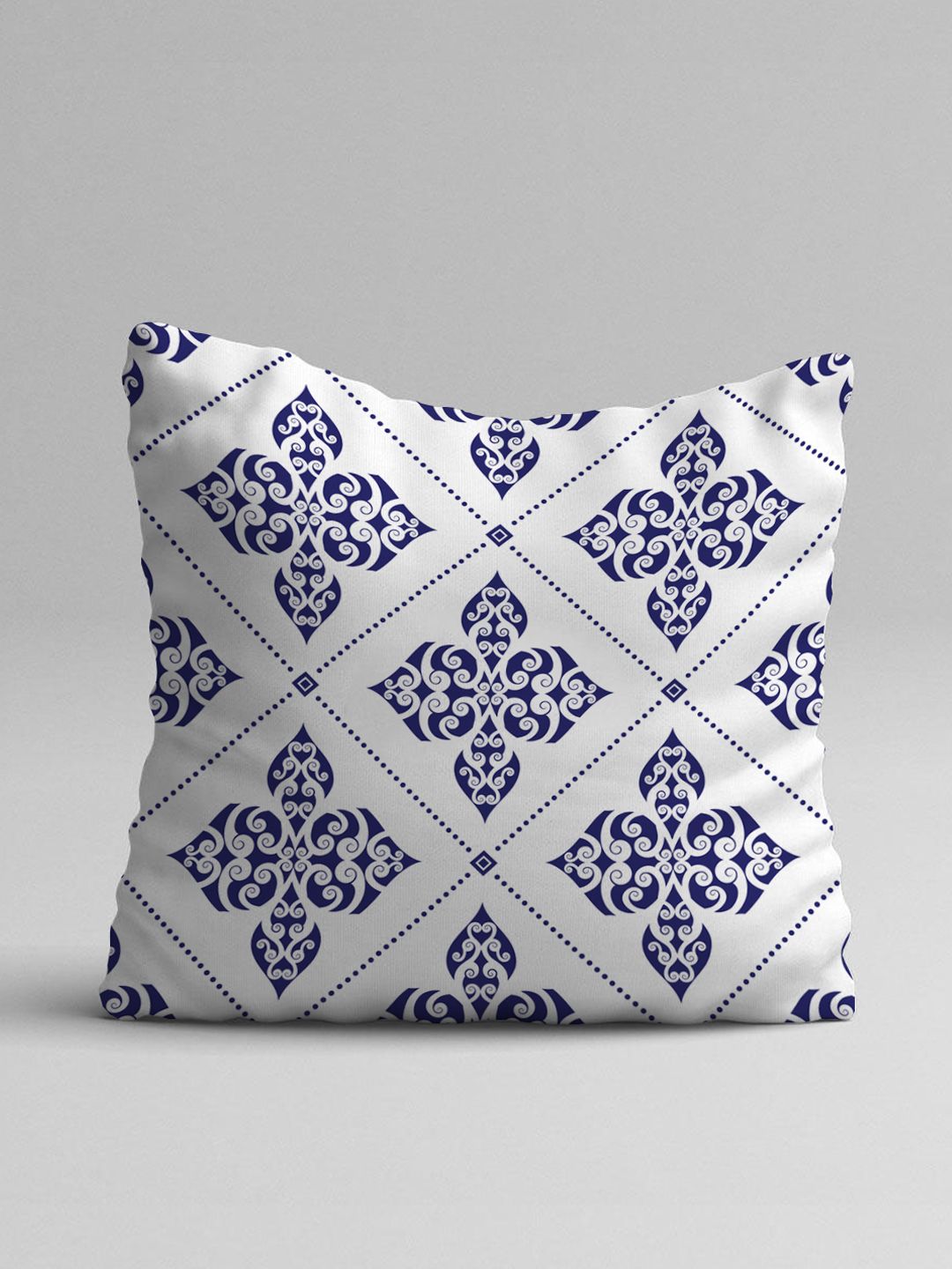 STITCHNEST Blue & White Set of 5 Ethnic Motifs Square Cushion Covers