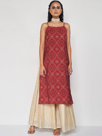 Global Desi Geometric Shoulder Straps Anarkali Kurta