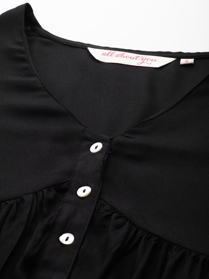 all about you V-Neck Puff Sleeve Empire Top
