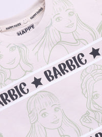Happy Faces Girls Barbie Printed Pure Cotton T-shirt