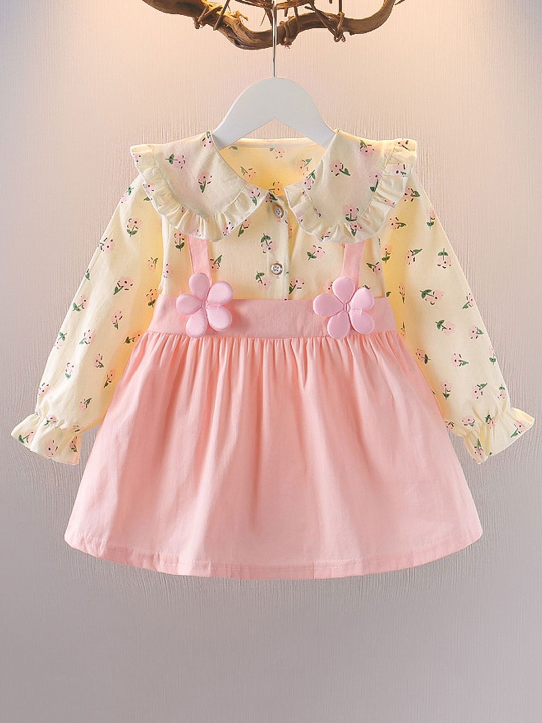 YK Girls Floral Printed Peplum Dress