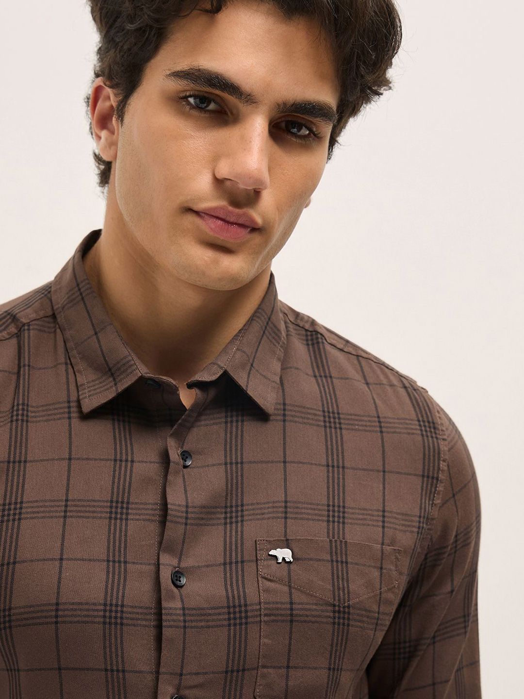 THE BEAR HOUSE Men Slim Fit Opaque Checked Casual Shirt