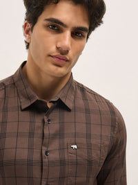 THE BEAR HOUSE Men Slim Fit Opaque Checked Casual Shirt