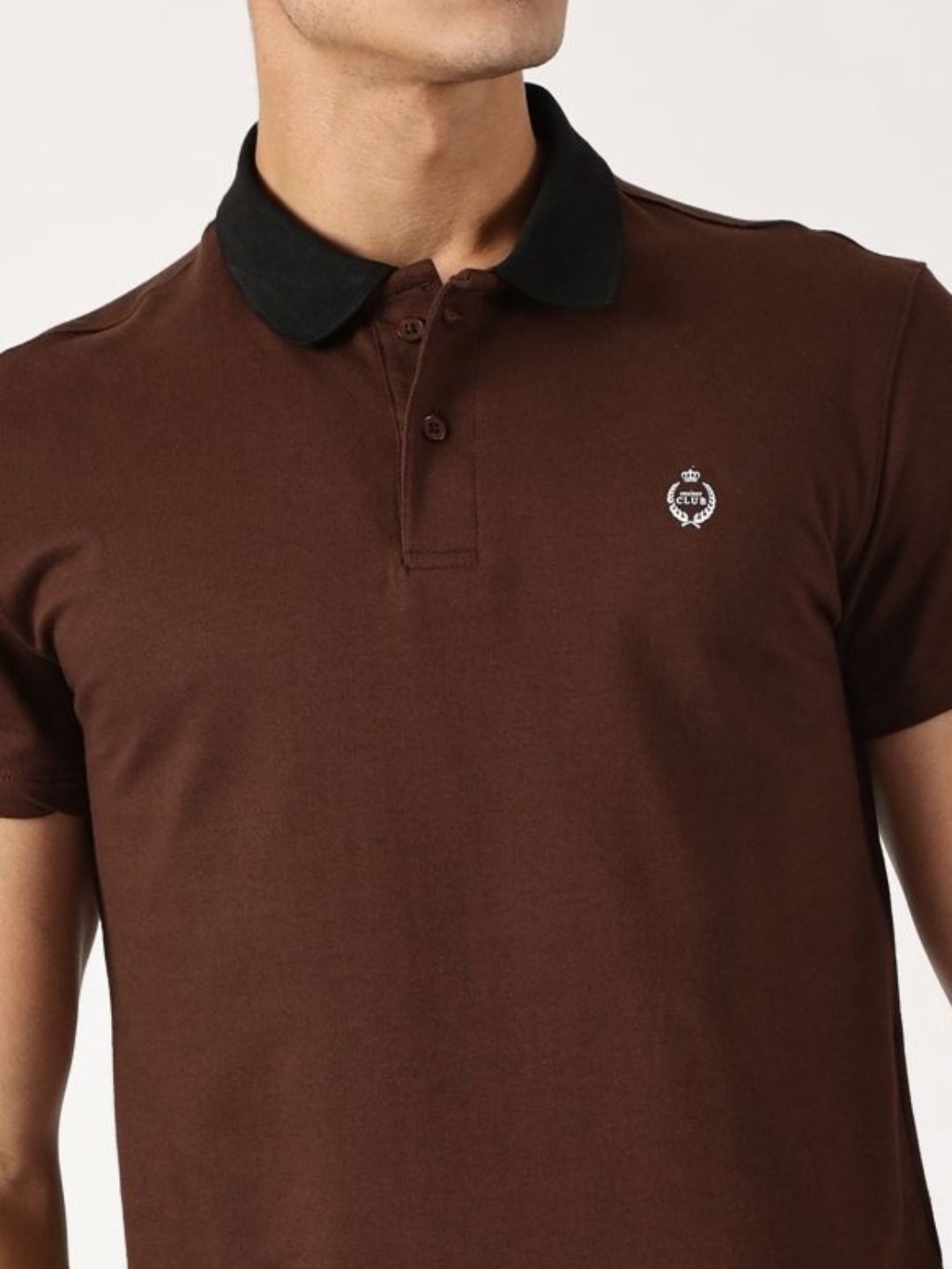 Thomas Scott Men Solid Polo Collar Cotton T-shirt