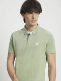THE BEAR HOUSE Men Polo Collar Regular Fit Pure Cotton Solid T-shirt