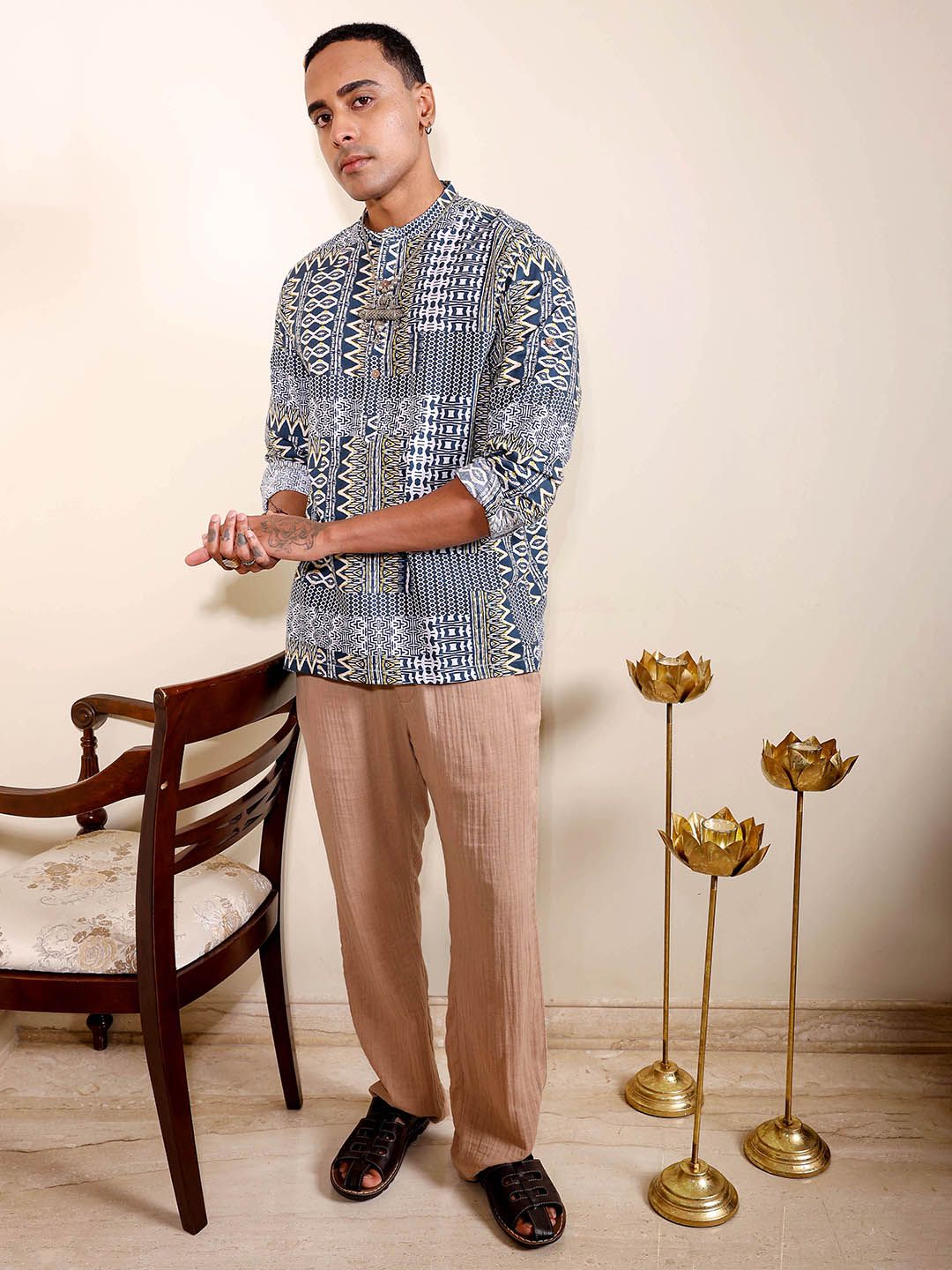 The Indian Garage Co Men Slim Fit Indie Printed Resortwear Shirt