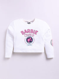 Happy Faces Girls Barbie Print Pure Cotton T-shirt