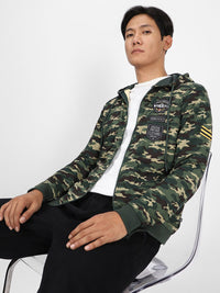 Urbano Fashion Cotton Camouflage Printed Hooded Neck Sweatshirt