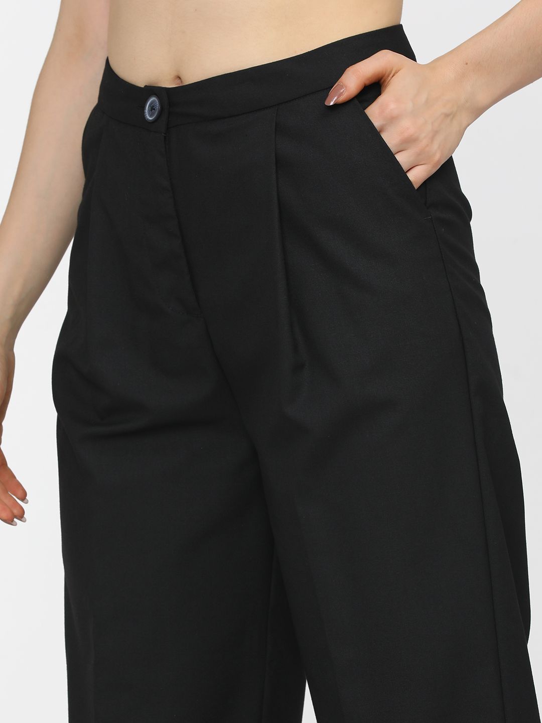 Tokyo Talkies Women Flared Pleated Trousers