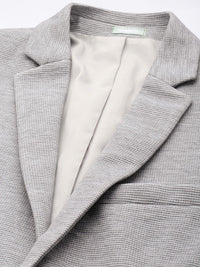 Park Avenue Notched Lapel Single Breasted Self Design Super Slim Fit Formal Blazer
