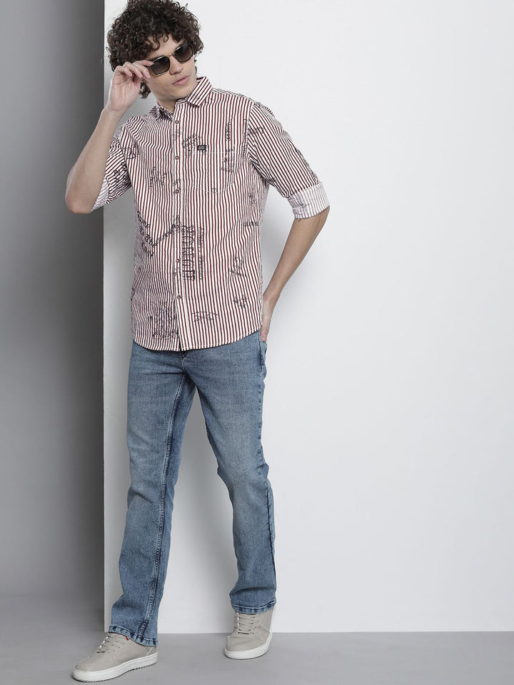 The Indian Garage Co Men Striped Casual Shirt