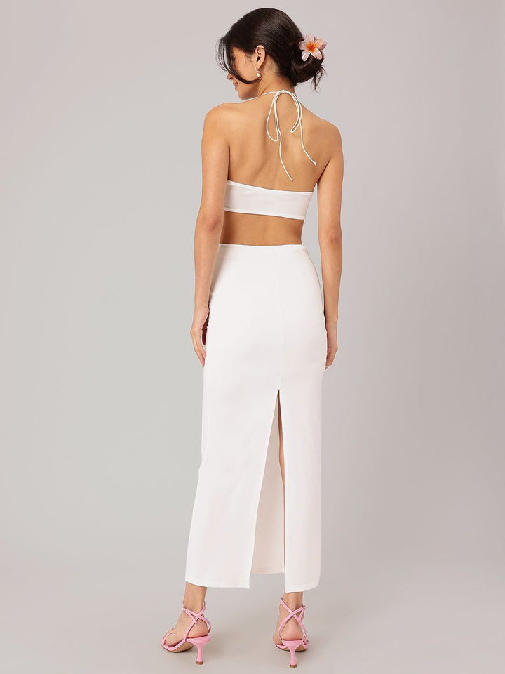 DressBerry Halter Hype Cut-out Babe Maxi Dress