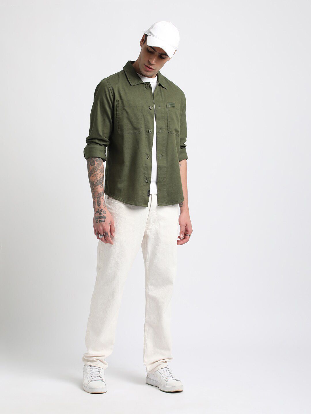 THE BEAR HOUSE 
Men Checked Regular Fit Poly Lycra Shacket