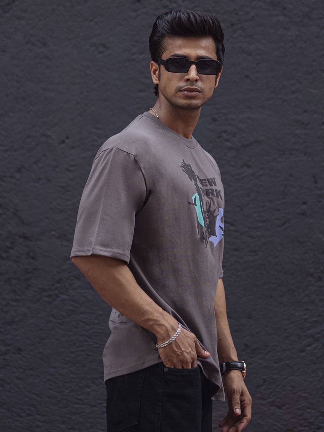 Powerlook Men Typography Applique T-shirt
