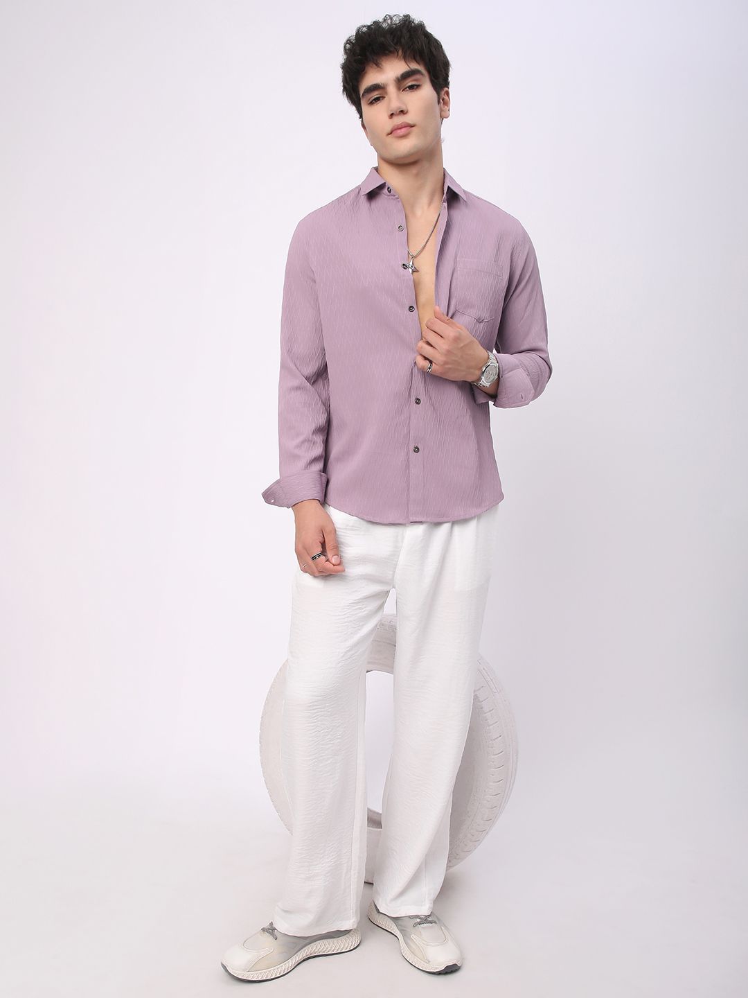 VASTRADO Men Classic Slim Fit Opaque Casual Shirt