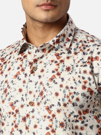 Park Avenue Abstract Printed Cotton Spread Collar Slim Fit Casual Shirt