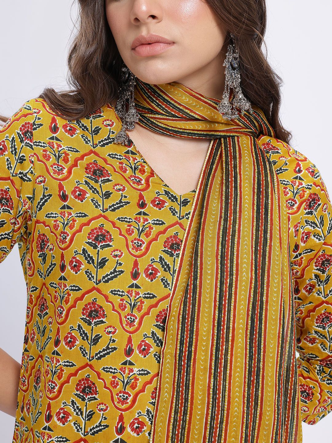 Anouk Ethnic Motifs Print Kurta with Trousers & With Dupatta