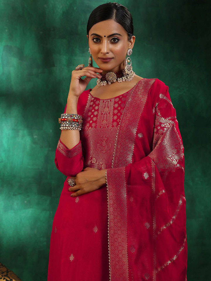 Libas Ethnic Motifs Straight Kurta with Trousers & With Dupatta