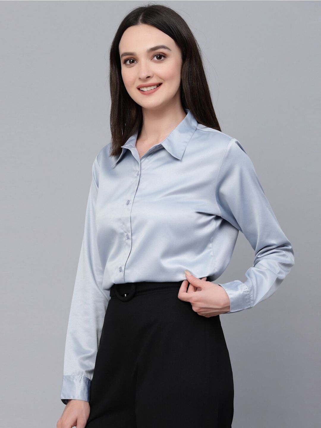 Style Quotient Satin Finish Spread Collar Formal Shirt