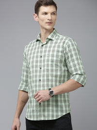 Park Avenue Men Slim Fit Tartan Checks Opaque Pure Cotton Casual Shirt