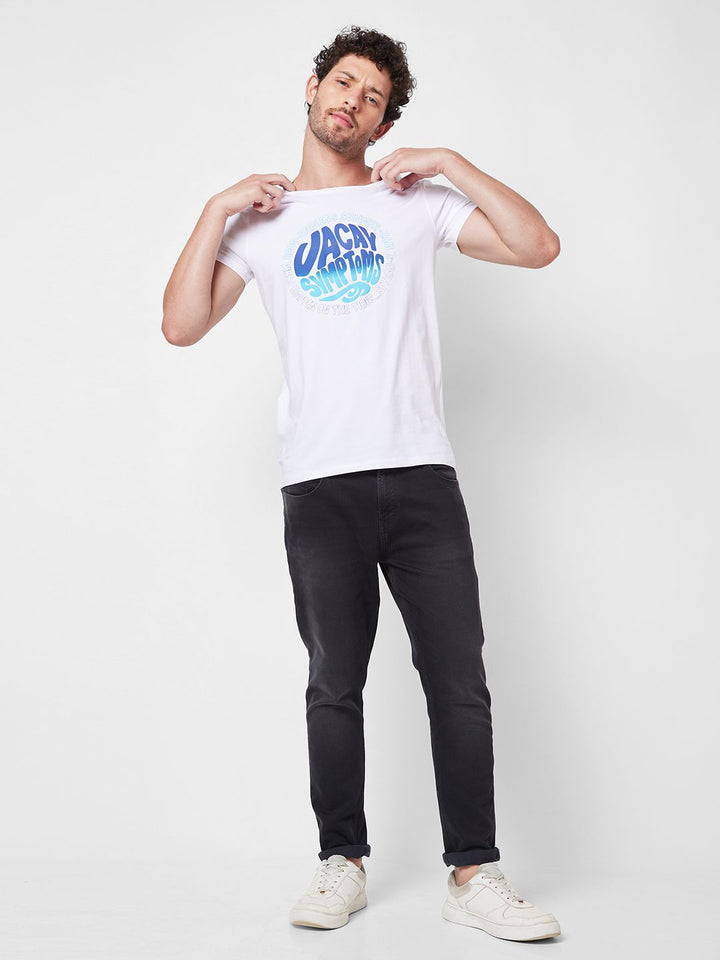 SPYKAR Typography Printed Slim Fit T-shirt