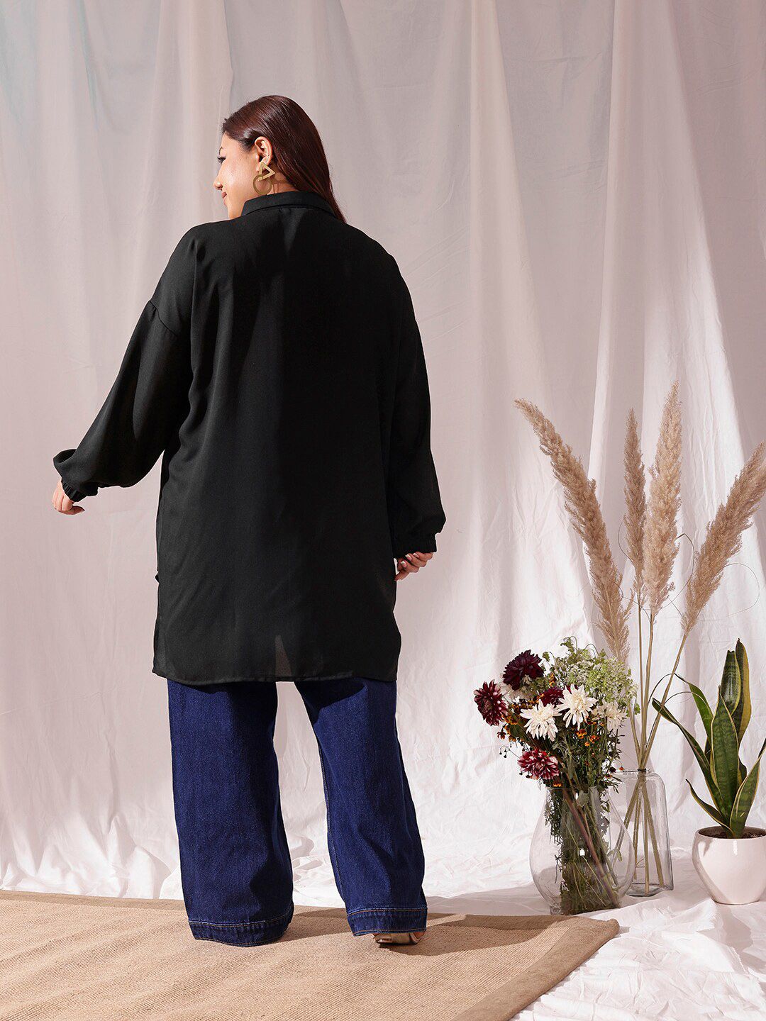 CURVY STREET Comfort Spread Collar Oversized Shirt