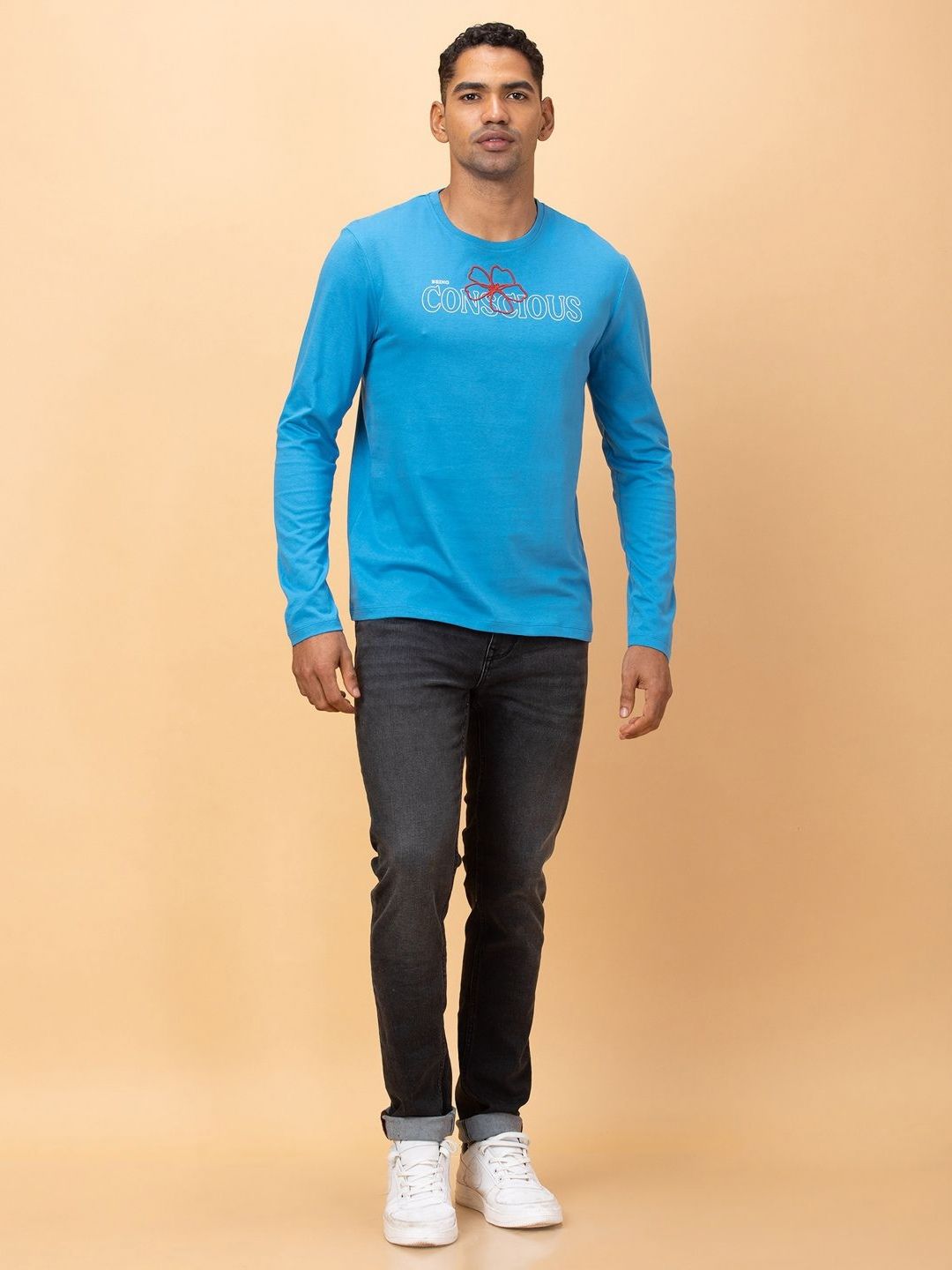 Being Human Men Typography Henley Neck T-shirt