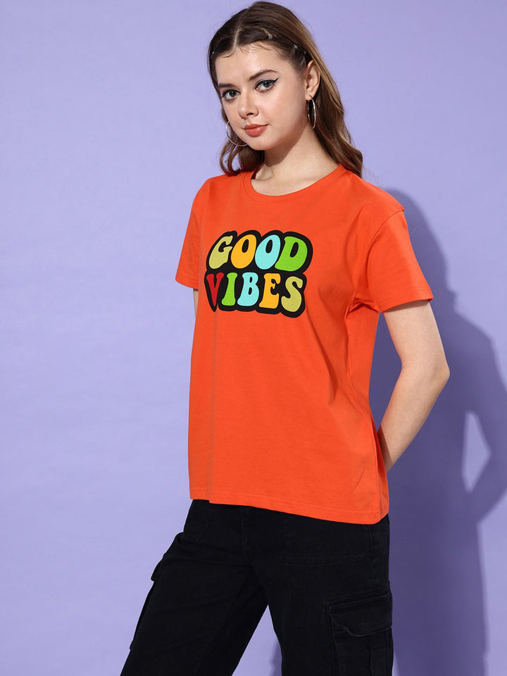 DILLINGER Women Typography Printed Pure Cotton Boxy T-shirt