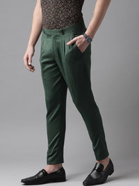 DENNISON Men Green Smart Tapered Fit Trousers