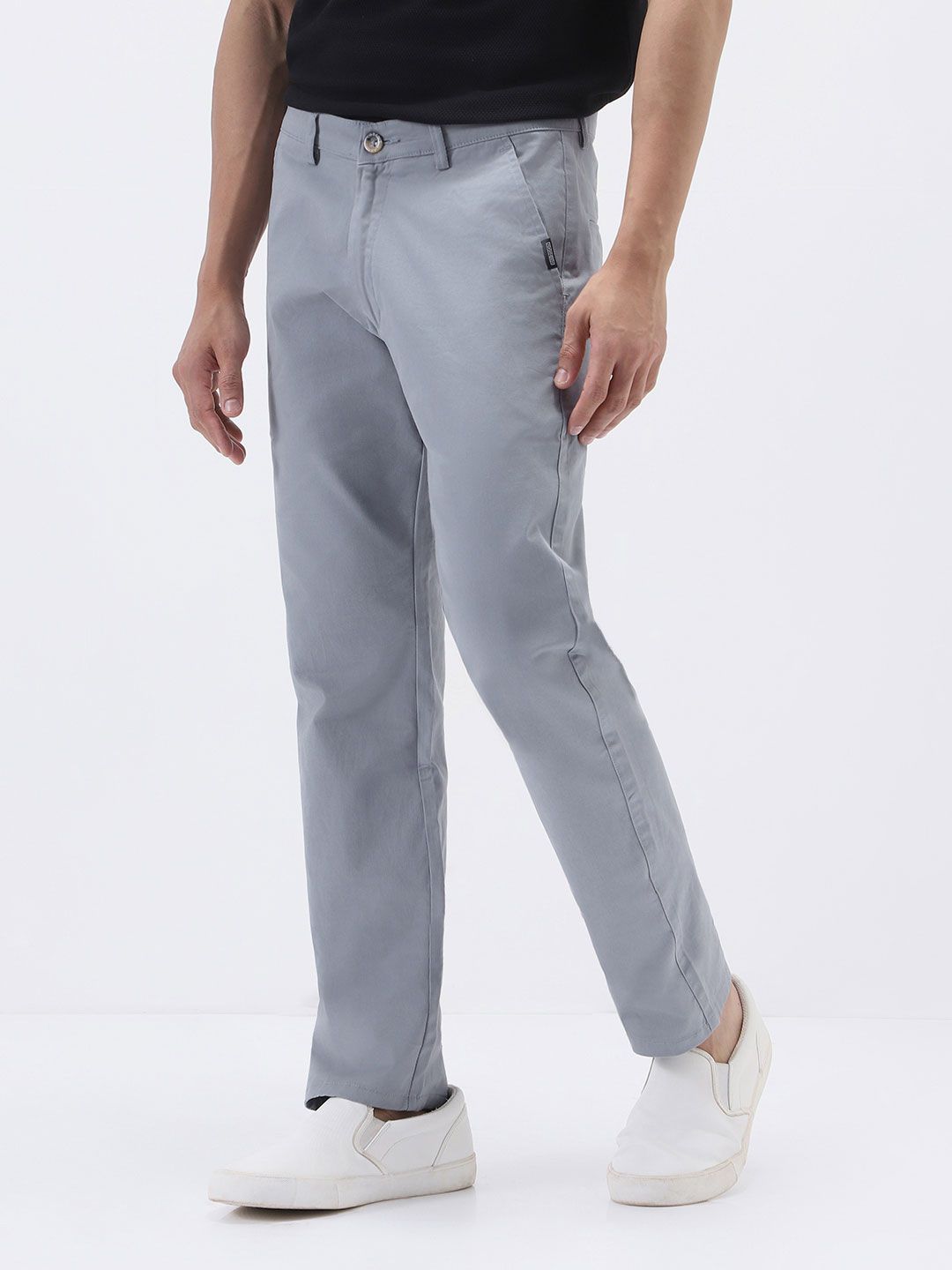 Urbano Fashion Men Blue Slim Fit Solid Stretchable Regular Trousers