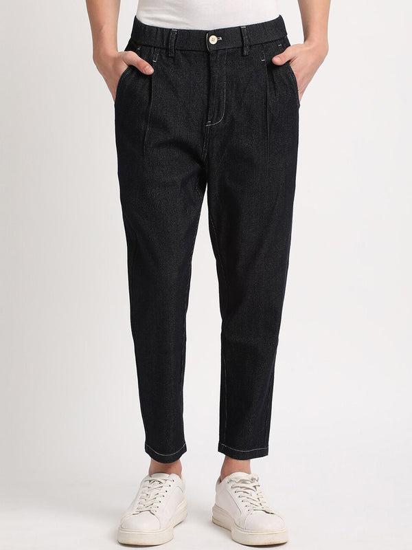 THE BEAR HOUSE Men Blue Relaxed Loose Fit Cotton Denim Trousers