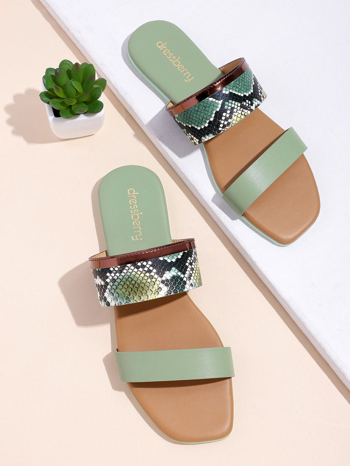 DressBerry Women Textured Open Toe Flats