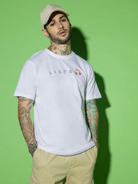 Bewakoof Men White Typography Printed Pure Cotton T-shirt