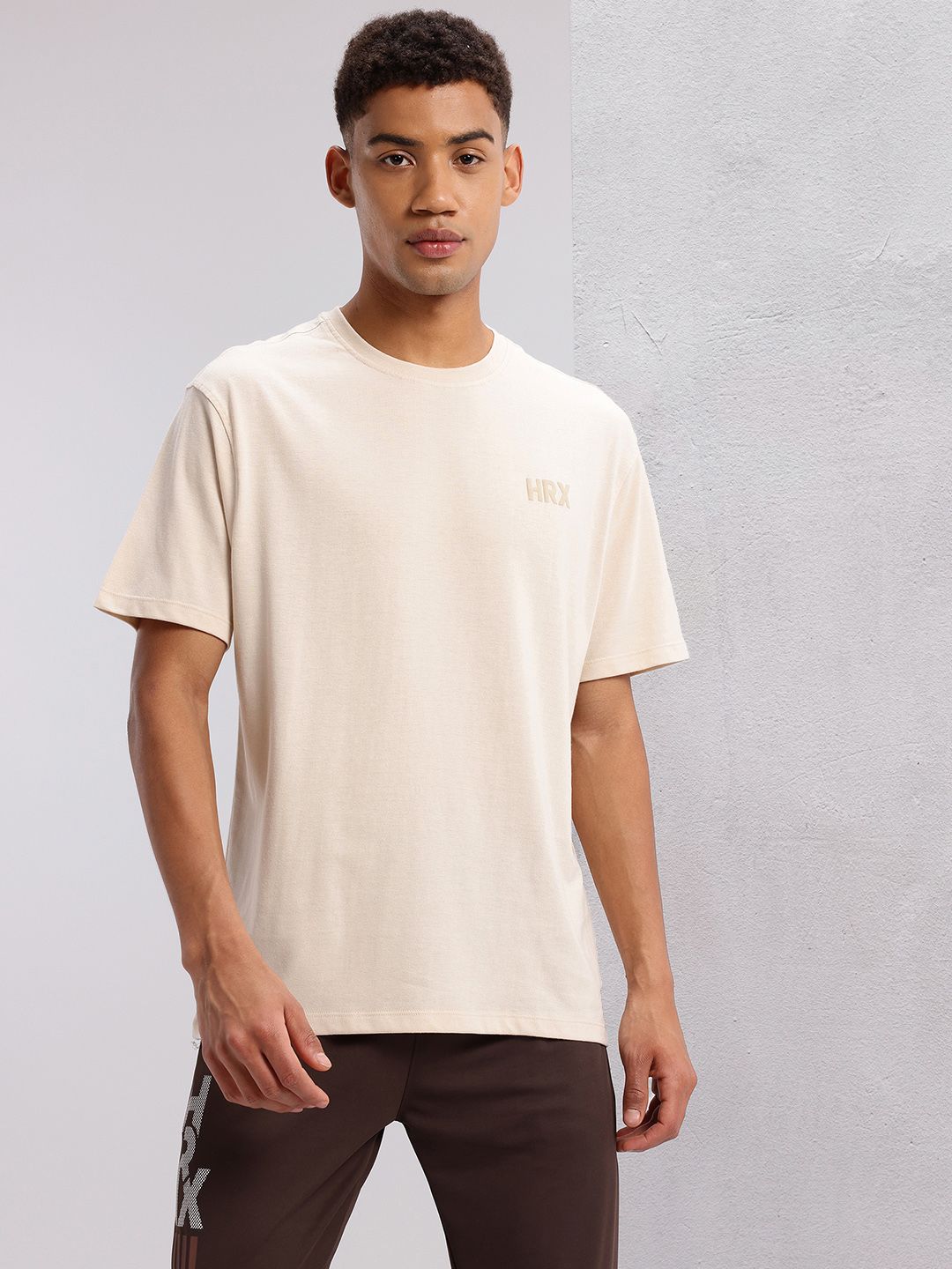 HRX by Hrithik Roshan Puff Print Drop-Shoulder Sleeves Training T-shirt