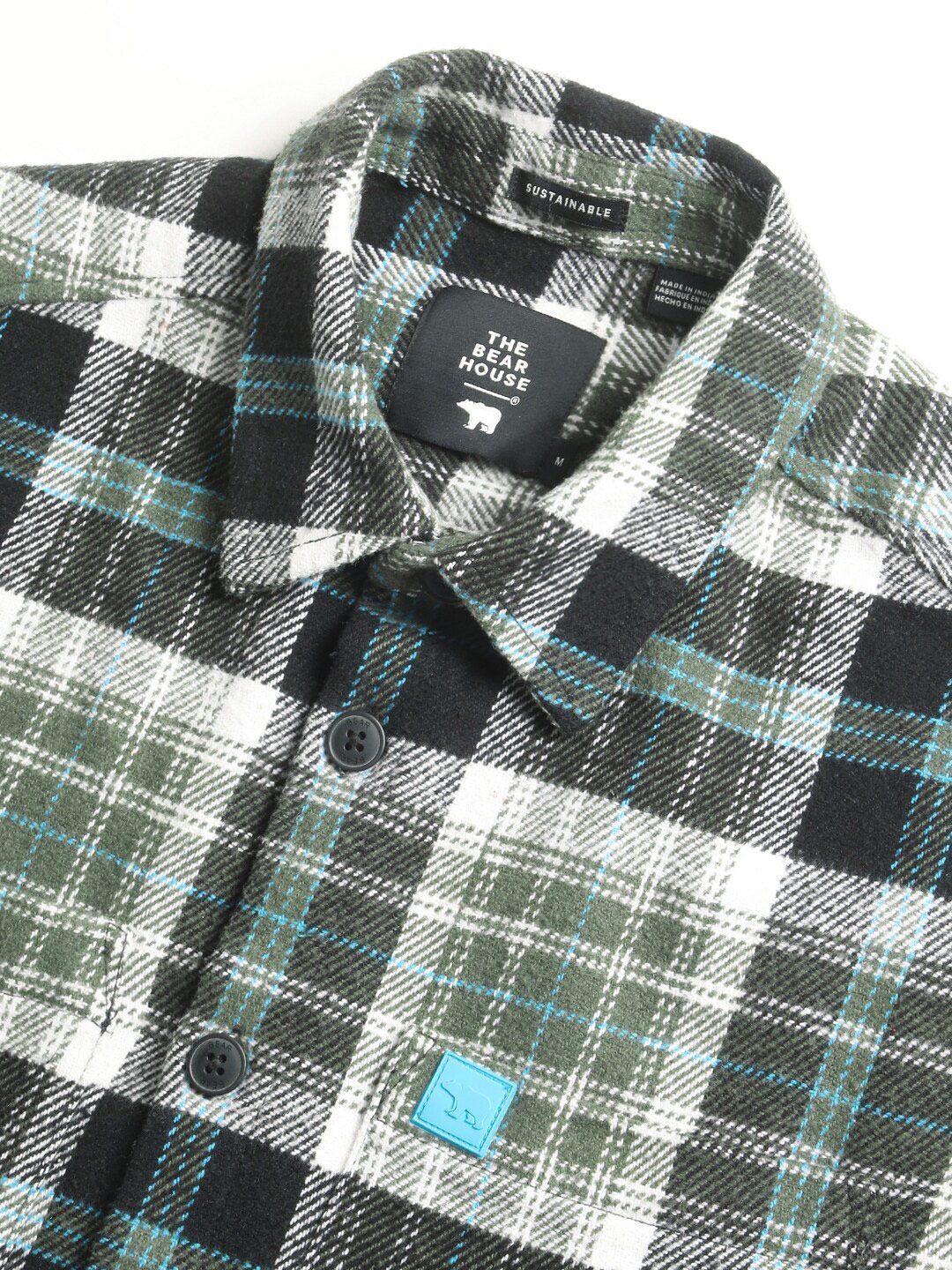 THE BEAR HOUSE Men Checkered Relaxed Fit Shacket