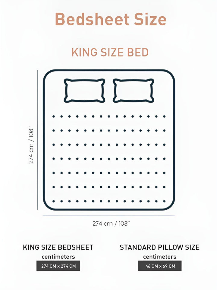 TRIDENT Marigold Soft Comfort Flat 210TC King Pure Cotton Bedsheet Set